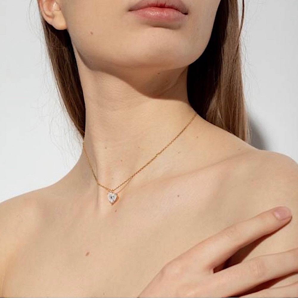 KATE SPADE • My Love April Heart Pendant Gold Necklace - Picture 3 of 6
